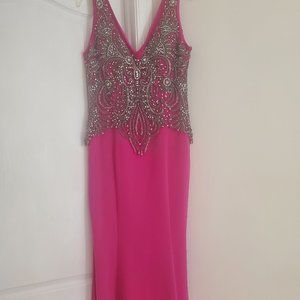 Funda Allure Fuchsia Embroidered Trumpet Dress | Mother of the Bride Gown